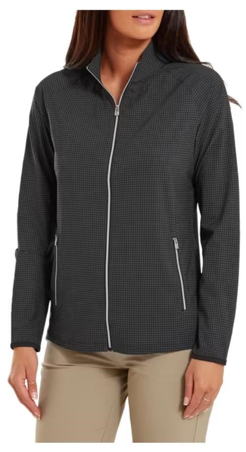 FootJoy Houndstooth Print Woven dámska bunda, čierna