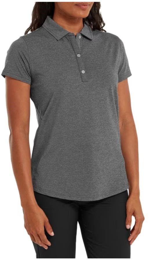 FootJoy Heather Self-Collar Lisle dámske polo, čierne