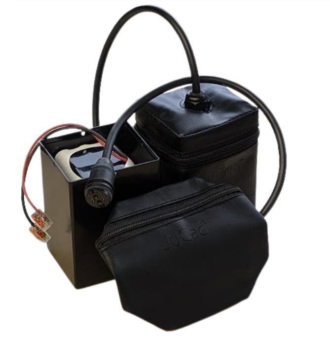 JuCad 2.0 Powerpack náhradná sada systému bez riadiacej jednotky pre vlastnú montáž vrátane puzdra na malé batériové články a krytu
