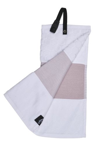 Callaway Tri-Fold 23 golfový uterák 16"x21" (40x53 cm), biela/červená