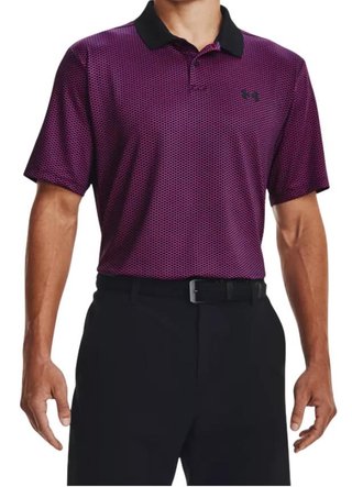 Under Armour Performance 3.0 Printed pánske polo, čierno/ružové