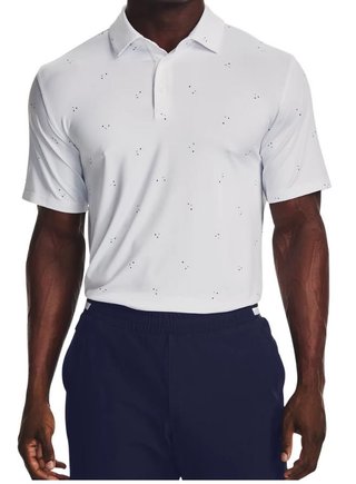 Under Armour Playoff 3.0 Printed pánske polo, bielo/static blue