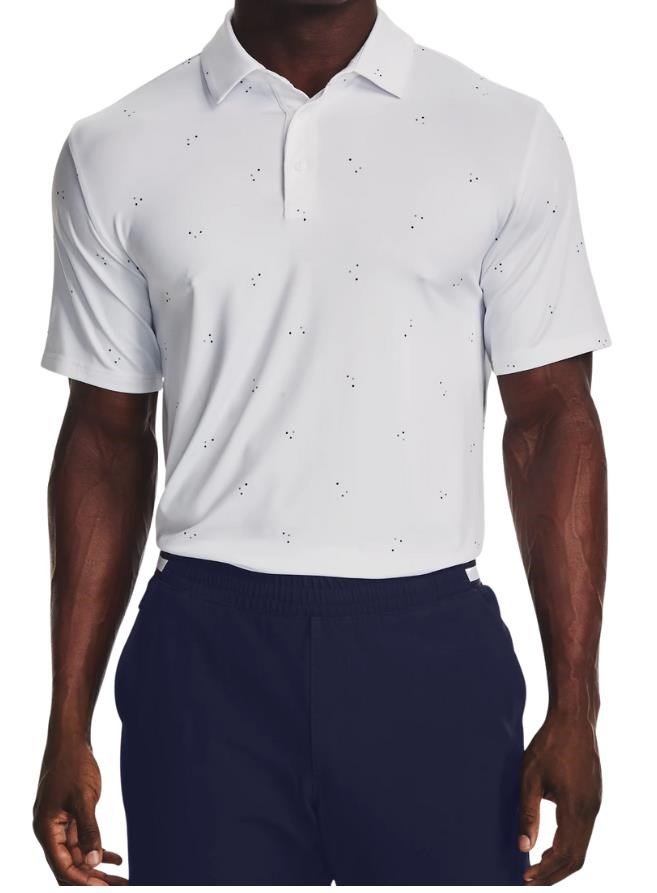 Under Armour Playoff 3.0 Printed pánske polo, bielo/static blue