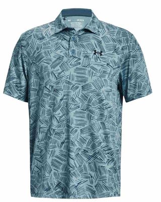 Under Armour Playoff 3.0 Printed pánske polo, still water/static blue