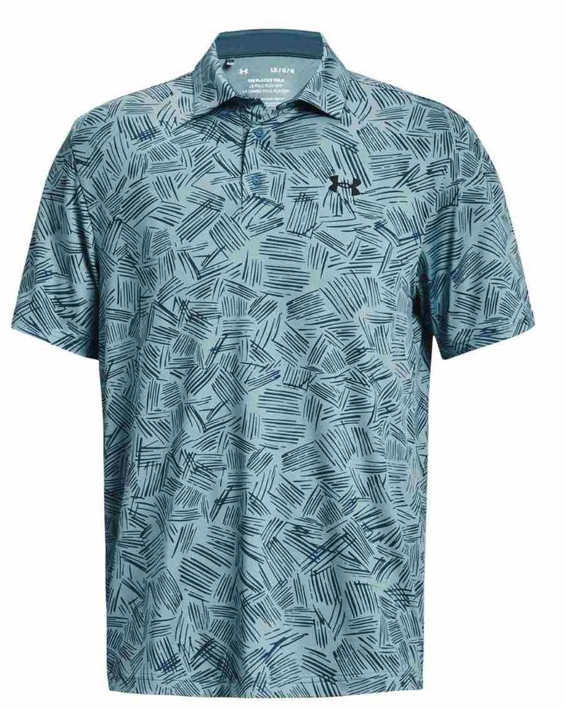 Under Armour Playoff 3.0 Printed pánske polo, still water/static blue