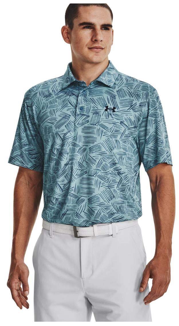 Under Armour Playoff 3.0 Printed pánske polo, still water/static blue