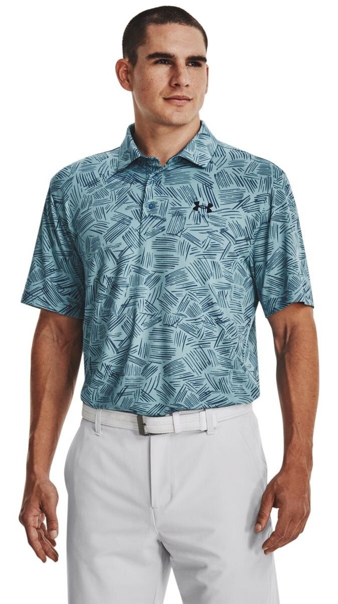 Under Armour Playoff 3.0 Printed pánske polo, still water/static blue