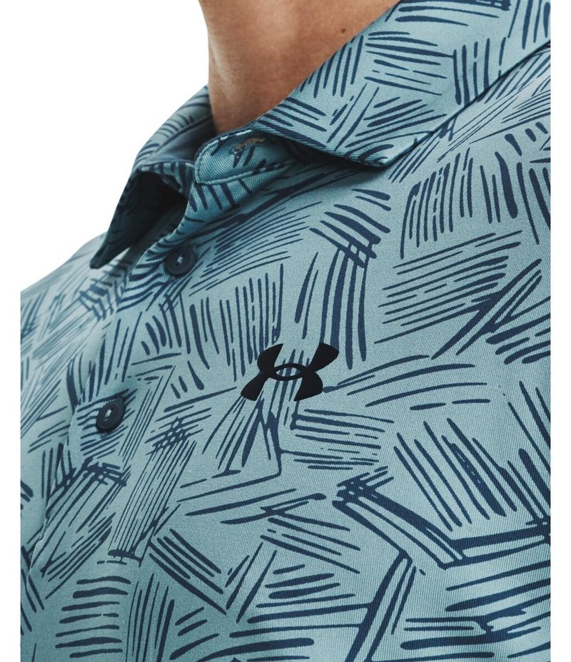 Under Armour Playoff 3.0 Printed pánske polo, still water/static blue