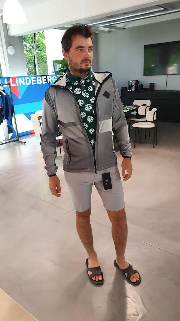 J.Lindeberg Jacquard pánska mikina, navy