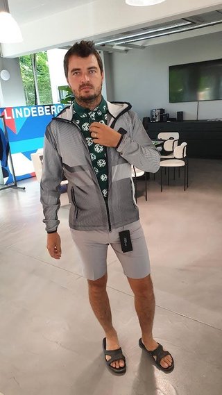 J.Lindeberg Jacquard pánska mikina, navy