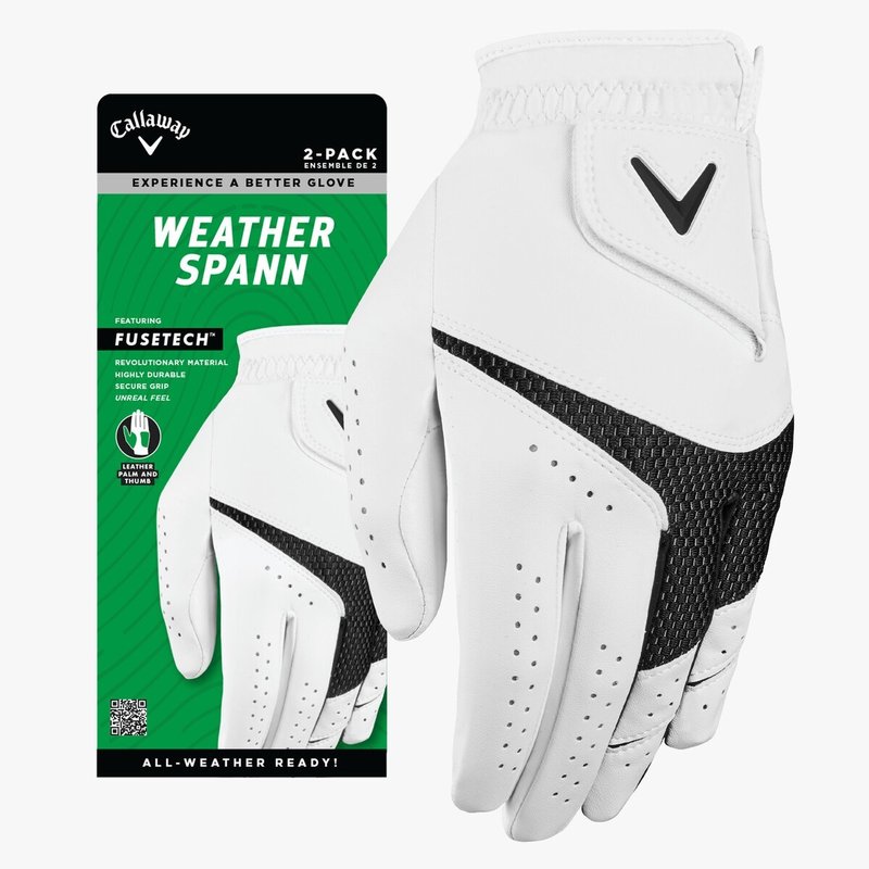 Callaway Weather Spann pánske golfové rukavice (2pack), biele
