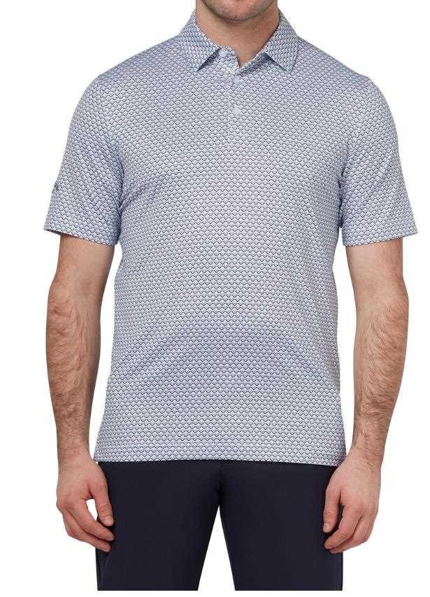 Callaway Trademark Ombre Chev Print pánske polo, bright white