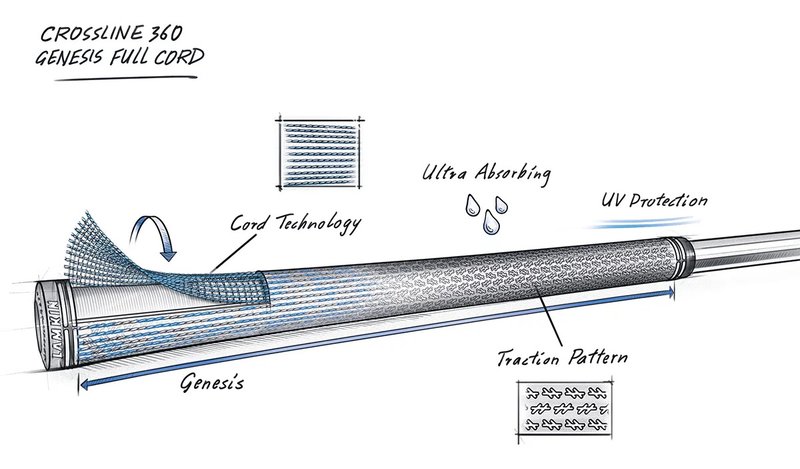 Lamkin Crossline 360 Genesis Full Cord grip, čierny/červený, standard