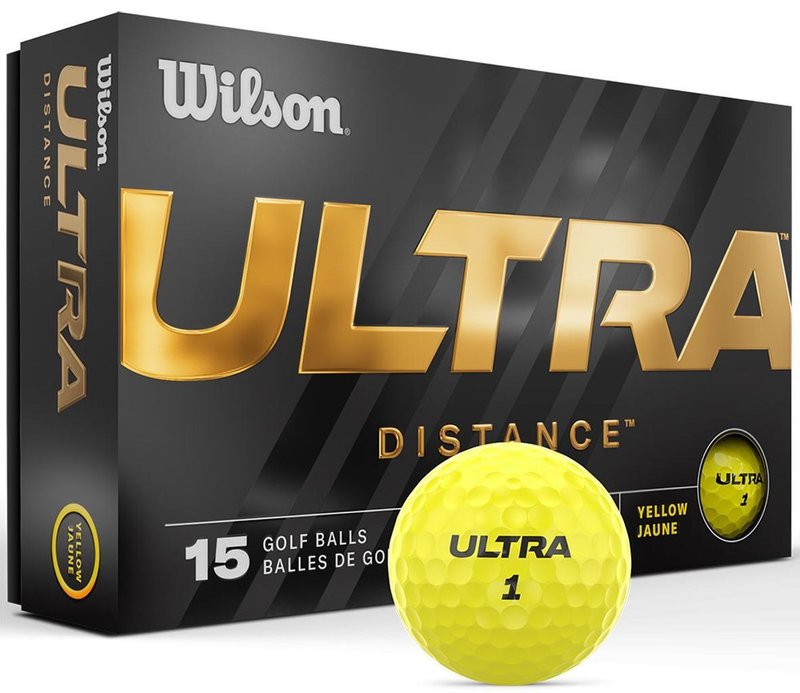 Wilson Ultra Distance golfové loptičky (15 ks), žlté
