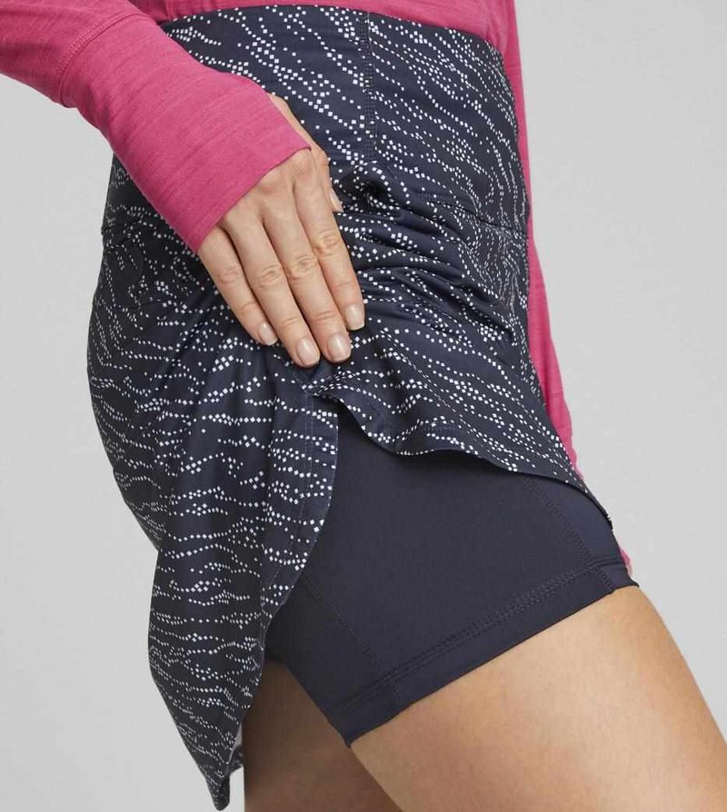 Puma PwrMesh Whitewater dámska golfová sukňa 2023, navy blazer/bright white