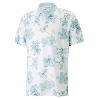 Puma Mattr Verdant pánske polo, bright white/tropical aqua