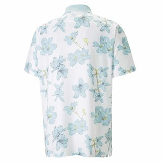 Puma Mattr Verdant pánske polo, bright white/tropical aqua