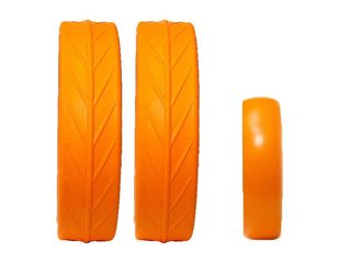 JuCad tires - 2 zadné kolesá, 1 predné koleso, oranžová