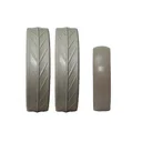 JuCad tires - 2 zadné kolesá, 1 predné koleso, sivé