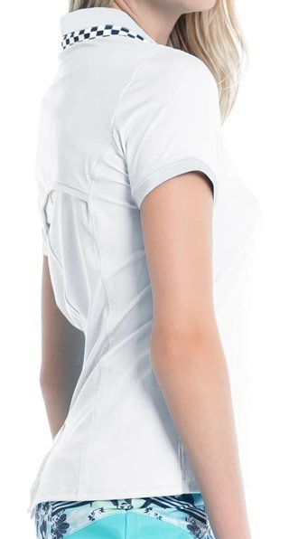 Lucky in Love Geo Mod Notch dámske polo, biele