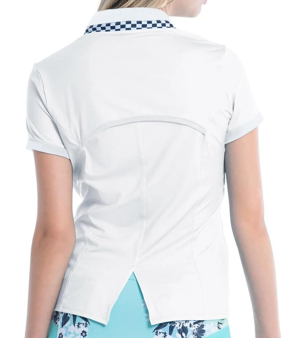 Lucky in Love Geo Mod Notch dámske polo, biele