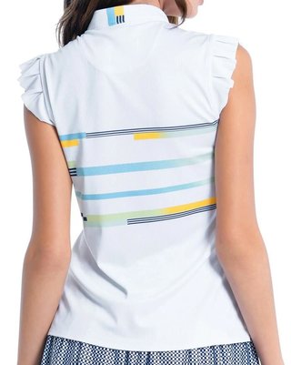 Lucky in Love Finish Line Sleeveless dámske polo, biele