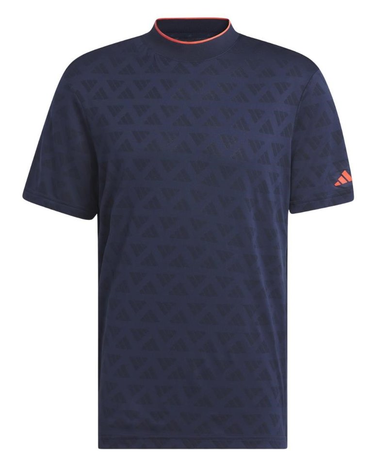 Adidas Adi Jacquard Mock pánske polo, black/collegiate navy