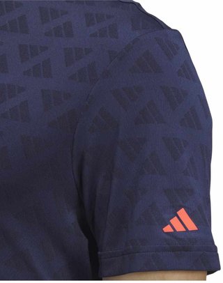 Adidas Adi Jacquard Mock pánske polo, black/collegiate navy