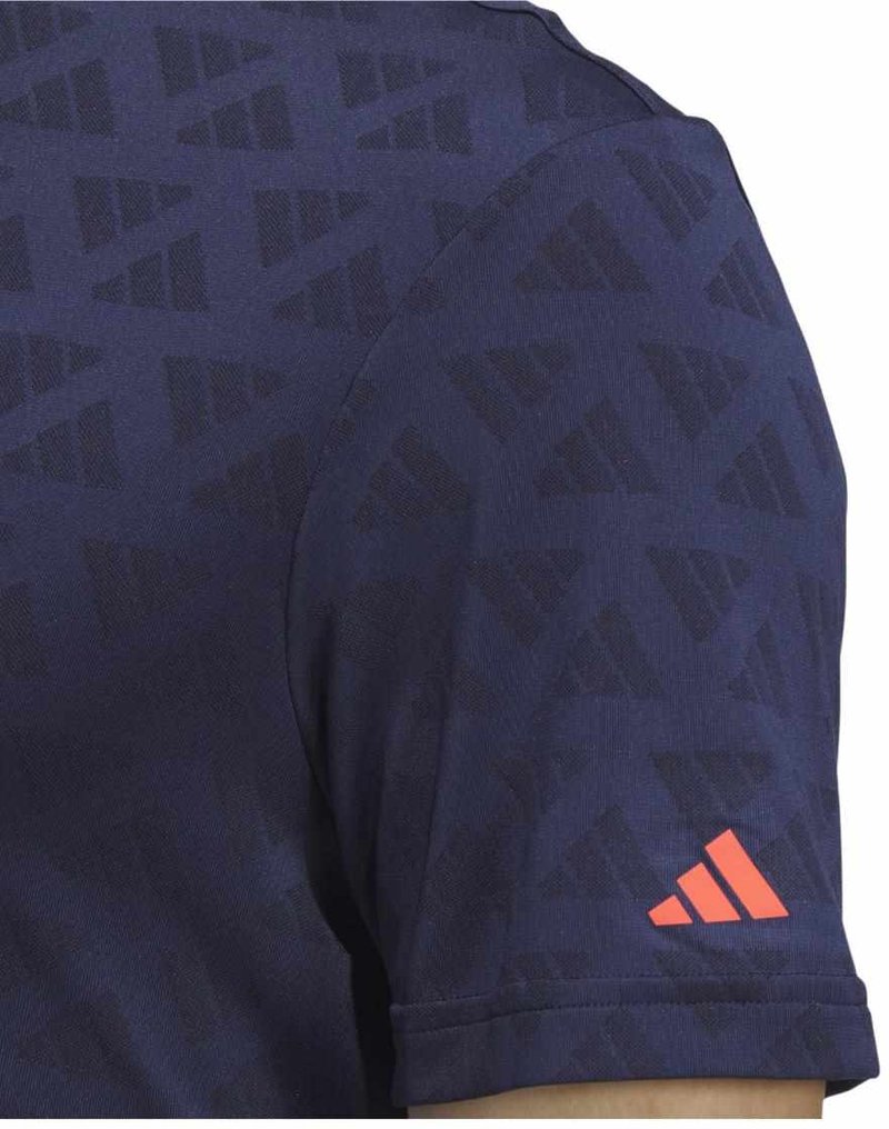 Adidas Adi Jacquard Mock pánske polo, black/collegiate navy
