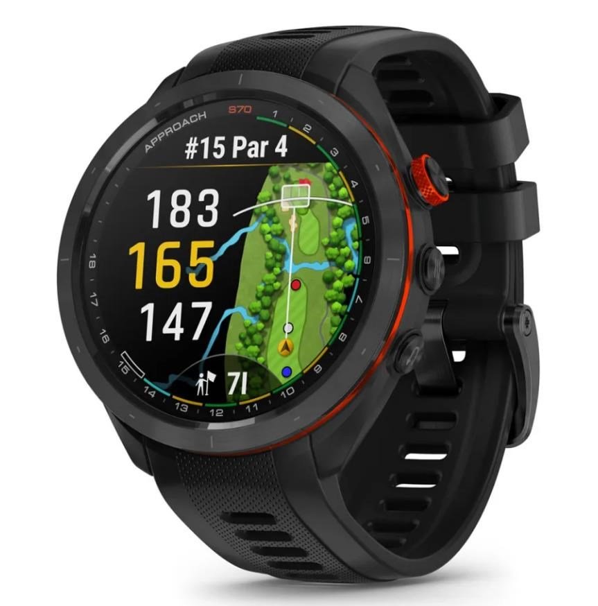 Garmin Approach S70 47mm GPS hodinky, čierny keramický rámik/čierny silikónový remienok