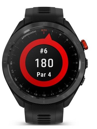 Garmin Approach S70 47mm GPS hodinky, čierny keramický rámik/čierny silikónový remienok