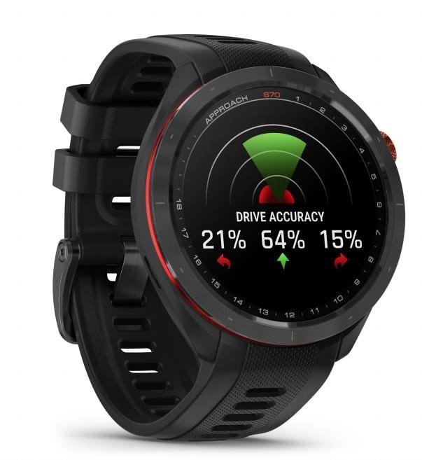 Garmin Approach S70 47mm GPS hodinky, čierny keramický rámik/čierny silikónový remienok