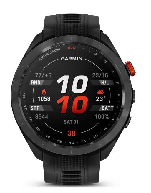 Garmin Approach S70 47mm GPS hodinky, čierny keramický rámik/čierny silikónový remienok