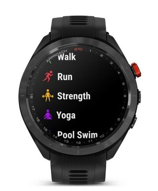 Garmin Approach S70 47mm GPS hodinky, čierny keramický rámik/čierny silikónový remienok