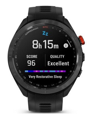 Garmin Approach S70 47mm GPS hodinky, čierny keramický rámik/čierny silikónový remienok