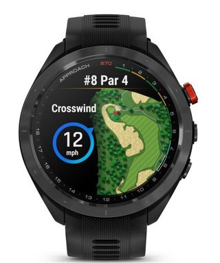 Garmin Approach S70 47mm GPS hodinky, čierny keramický rámik/čierny silikónový remienok