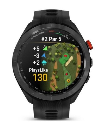 Garmin Approach S70 47mm GPS hodinky, čierny keramický rámik/čierny silikónový remienok