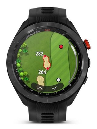 Garmin Approach S70 47mm GPS hodinky, čierny keramický rámik/čierny silikónový remienok