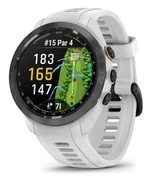Garmin Approach S70 42mm GPS hodinky, čierny keramický rámik/biely silikónový remienok