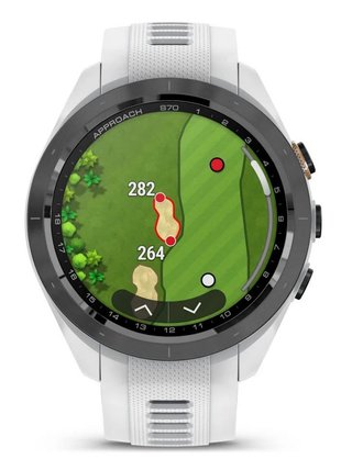 Garmin Approach S70 42mm GPS hodinky, čierny keramický rámik/biely silikónový remienok