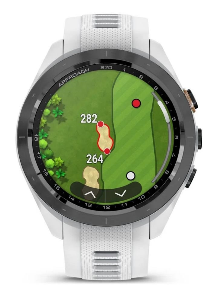 Garmin Approach S70 42mm GPS hodinky, čierny keramický rámik/biely silikónový remienok
