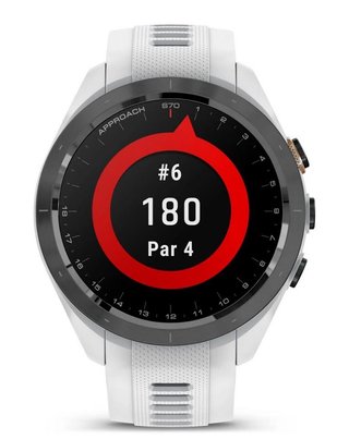 Garmin Approach S70 42mm GPS hodinky, čierny keramický rámik/biely silikónový remienok
