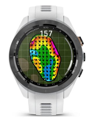 Garmin Approach S70 42mm GPS hodinky, čierny keramický rámik/biely silikónový remienok