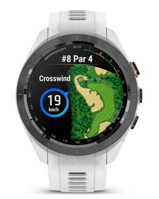 Garmin Approach S70 42mm GPS hodinky, čierny keramický rámik/biely silikónový remienok