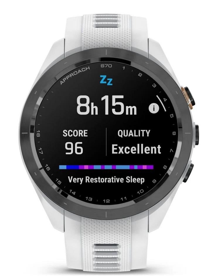 Garmin Approach S70 42mm GPS hodinky, čierny keramický rámik/biely silikónový remienok
