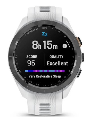 Garmin Approach S70 42mm GPS hodinky, čierny keramický rámik/biely silikónový remienok