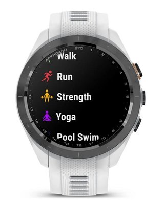 Garmin Approach S70 42mm GPS hodinky, čierny keramický rámik/biely silikónový remienok