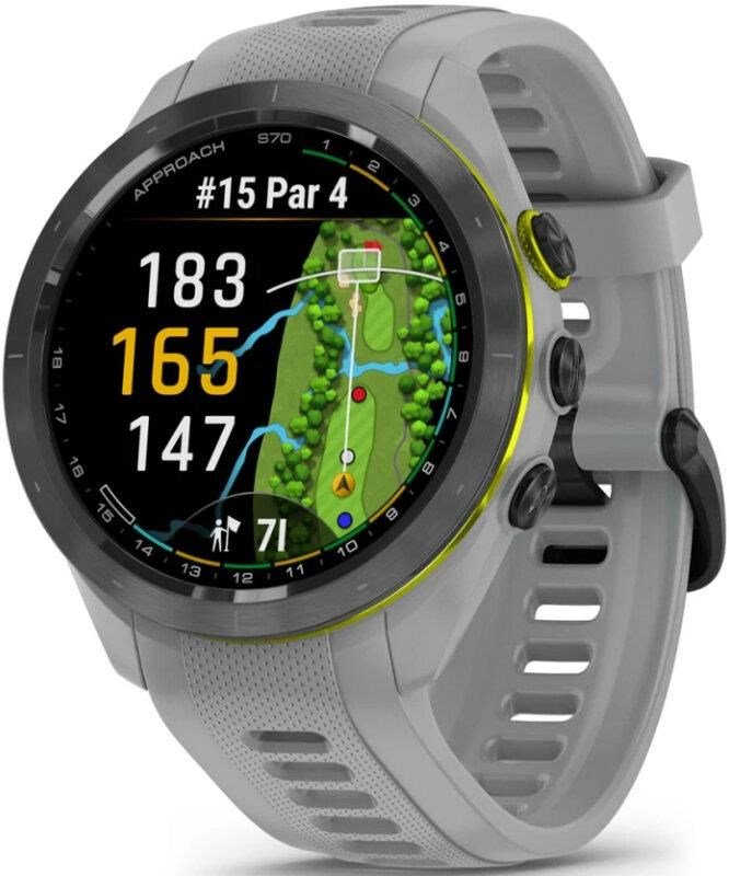 Garmin Approach S70 42 mm GPS hodinky, čierny keramický rámik/remienok Powder Grey