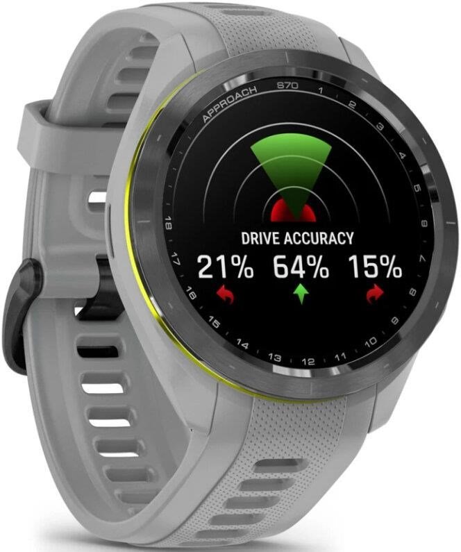 Garmin Approach S70 42 mm GPS hodinky, čierny keramický rámik/remienok Powder Grey
