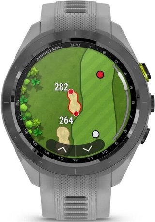 Garmin Approach S70 42 mm GPS hodinky, čierny keramický rámik/remienok Powder Grey